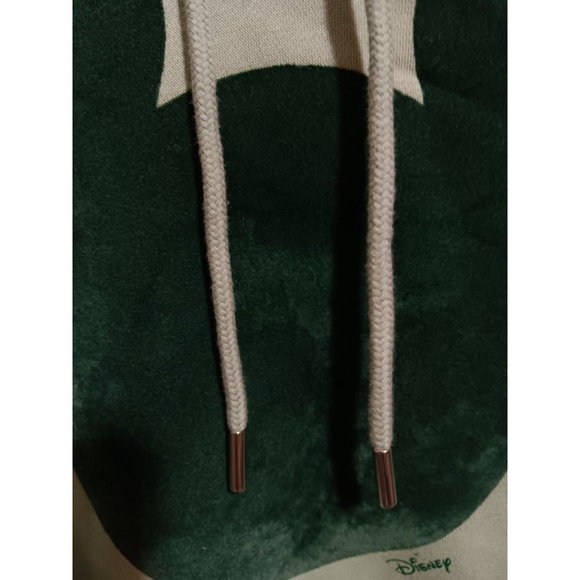 H&M Licensed Disney Sage Green Kangaroo Pocket Felt Mickey Mouse Logo Hoodie - Picture 11 of 12